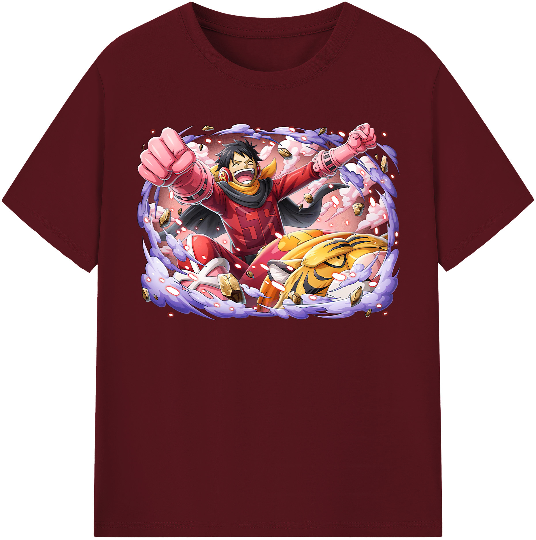 ワンピース モンキー・D・ルフィ ONE PIECE Monkey D. Luffy 綿100％半袖Tシャツ（フロントプリント）